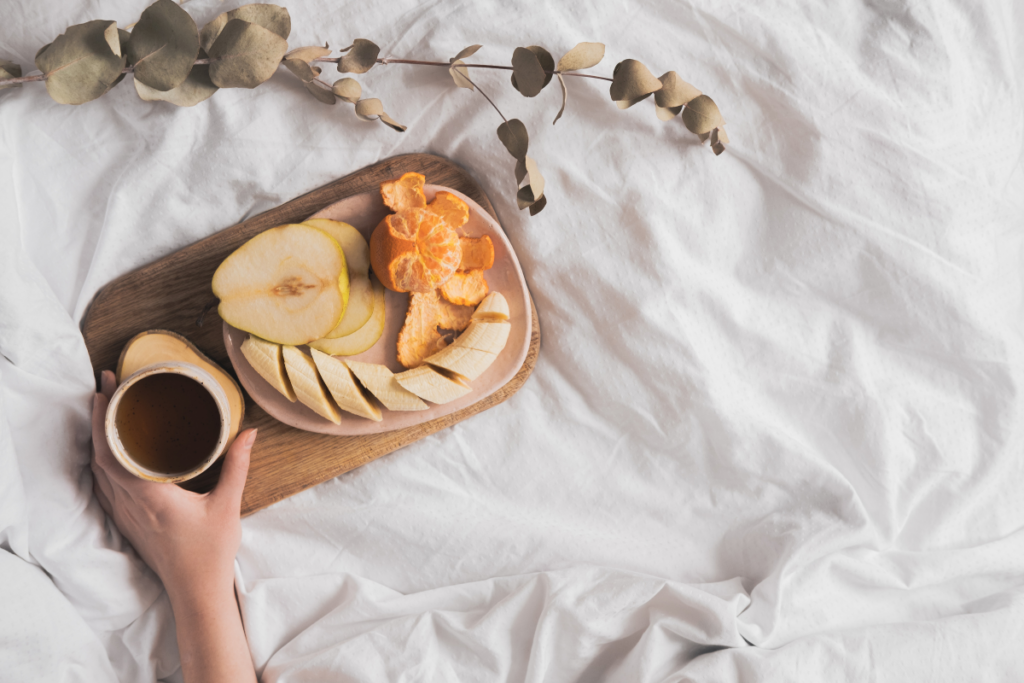 Mahlzeit gemütlich im Bett